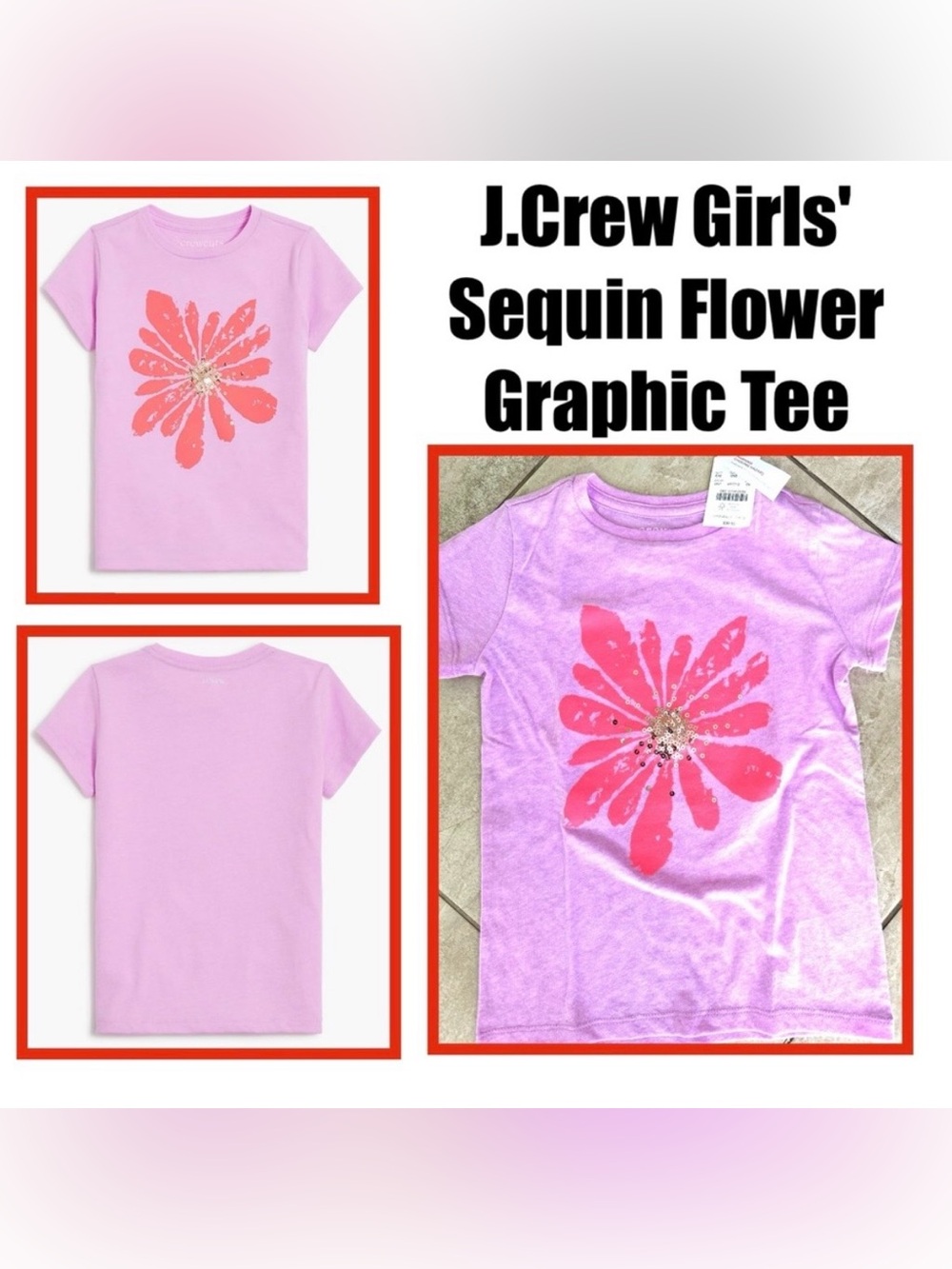 J.Crew Sequin Flower Tee